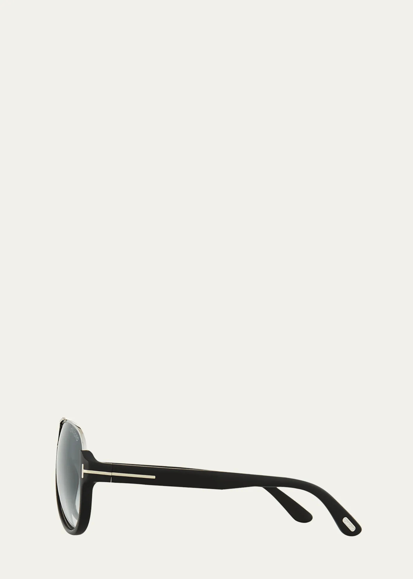 TOM FORDDimitry Half-Rim Aviator Sunglasses, Matte Black/Shiny Dark Ruthenium/Gradient Blue