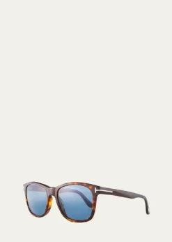 TOM FORDEric Rectangular Havana Sunglasses