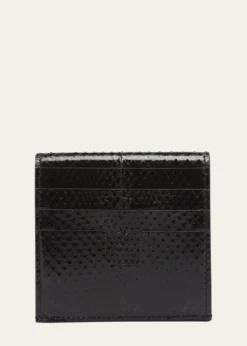 TOM FORDFlap Card Holder in Snake-Embossed Leather