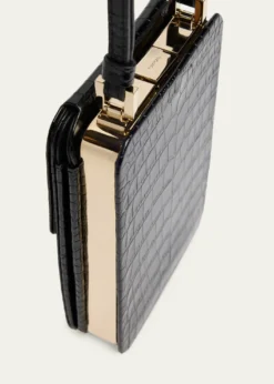 TOM FORDFrame Croc-Embossed Leather Vertical Clutch