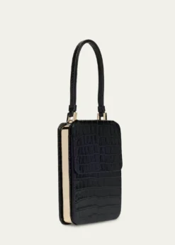 TOM FORDFrame Croc-Embossed Leather Vertical Clutch