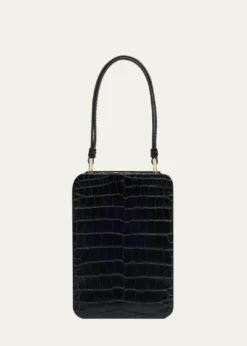 TOM FORDFrame Croc-Embossed Leather Vertical Clutch