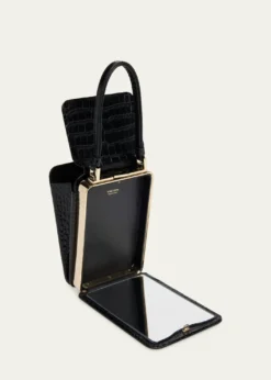 TOM FORDFrame Croc-Embossed Leather Vertical Clutch