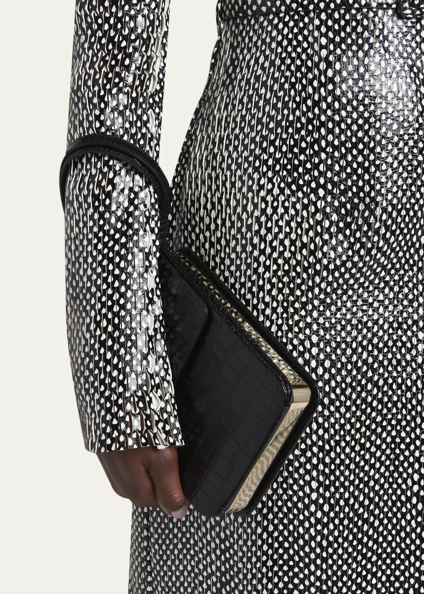 TOM FORDFrame Croc-Embossed Leather Vertical Clutch
