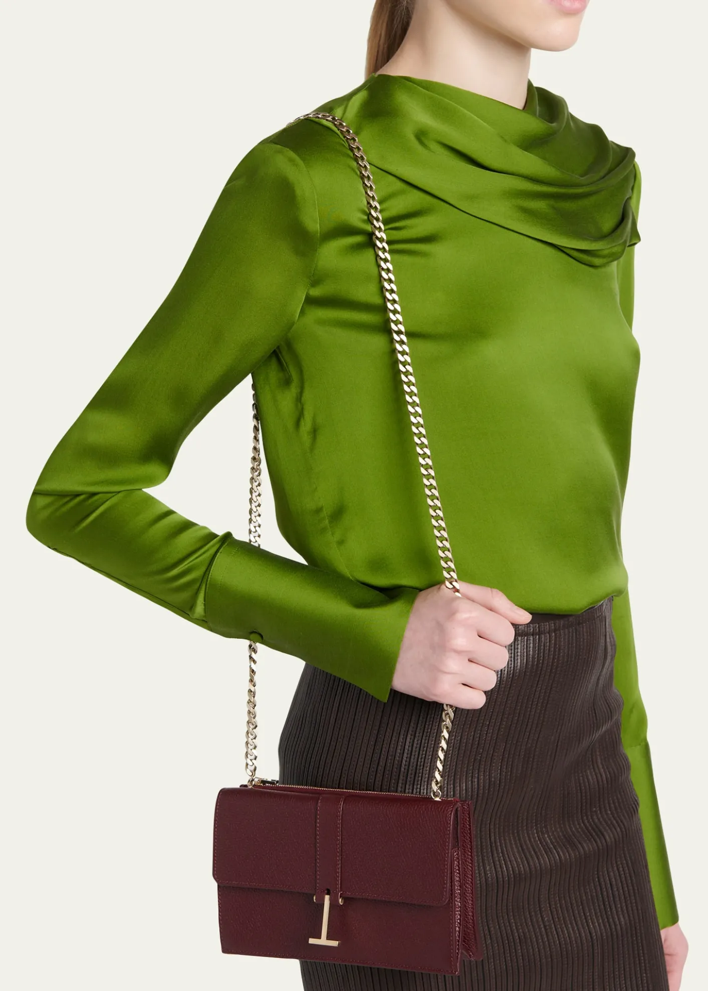 TOM FORDKara Mini Leather Hanging T Crossbody Bag
