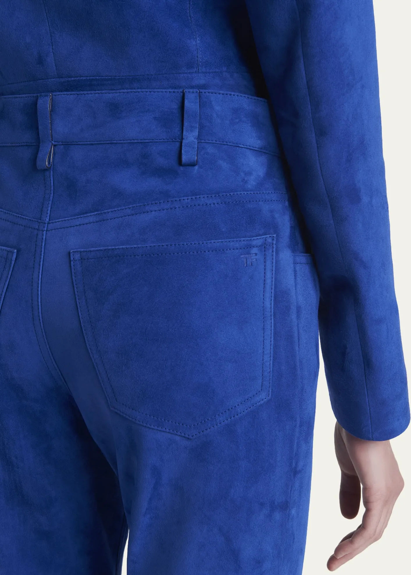 TOM FORDLamb Suede Slim-Leg Ankle Pants