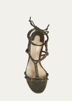 TOM FORDLily Suede Ankle-Tie Sandals
