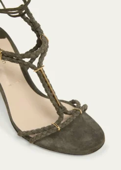 TOM FORDLily Suede Ankle-Tie Sandals