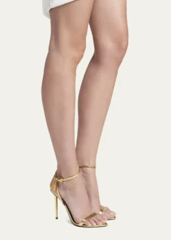 TOM FORDLock Metallic Stiletto Sandals
