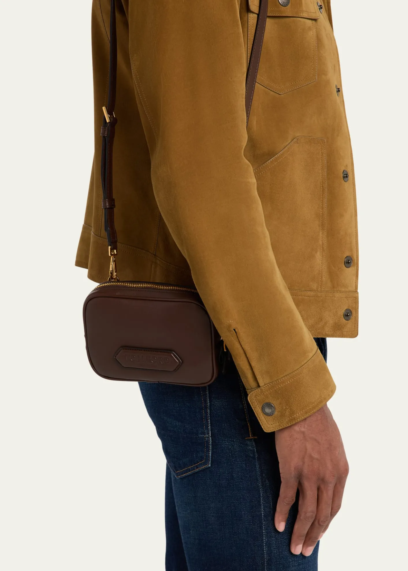 TOM FORDMen's Alexander Leather North/South Crossbody Bag