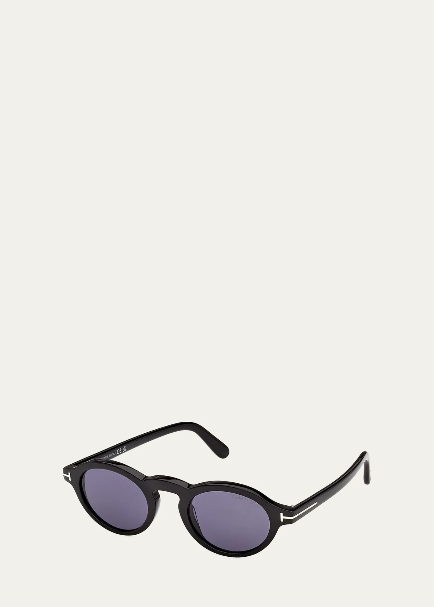 TOM FORDMen's Aristotele-02 Acetate Round Sunglasses