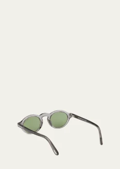 TOM FORDMen's Aristotele-02 Acetate Round Sunglasses