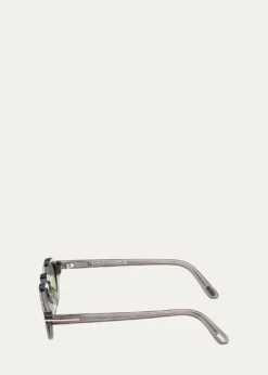 TOM FORDMen's Aristotele-02 Acetate Round Sunglasses