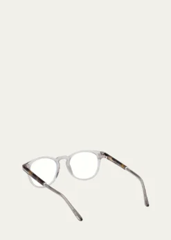 TOM FORDMen's Blue Light Blocking Acetate Round Optical Glasses