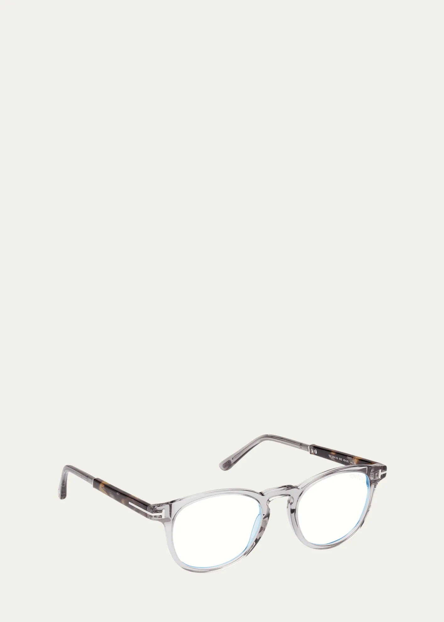 TOM FORDMen's Blue Light Blocking Acetate Round Optical Glasses