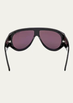TOM FORDMen's Bronson T-Logo Shield Sunglasses