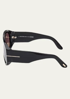 TOM FORDMen's Bronson T-Logo Shield Sunglasses