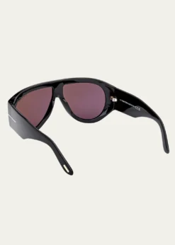 TOM FORDMen's Bronson T-Logo Shield Sunglasses