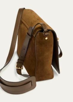 TOM FORDMen's Buckley Suede Large Flap Messenger Bag