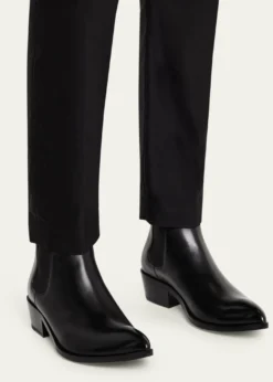 TOM FORDMen's Burnished Leather Chelsea Boots