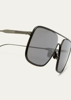 TOM FORDMen's Cliff Metal & Leather Aviator Sunglasses