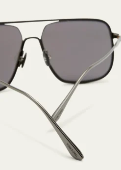 TOM FORDMen's Cliff Metal & Leather Aviator Sunglasses
