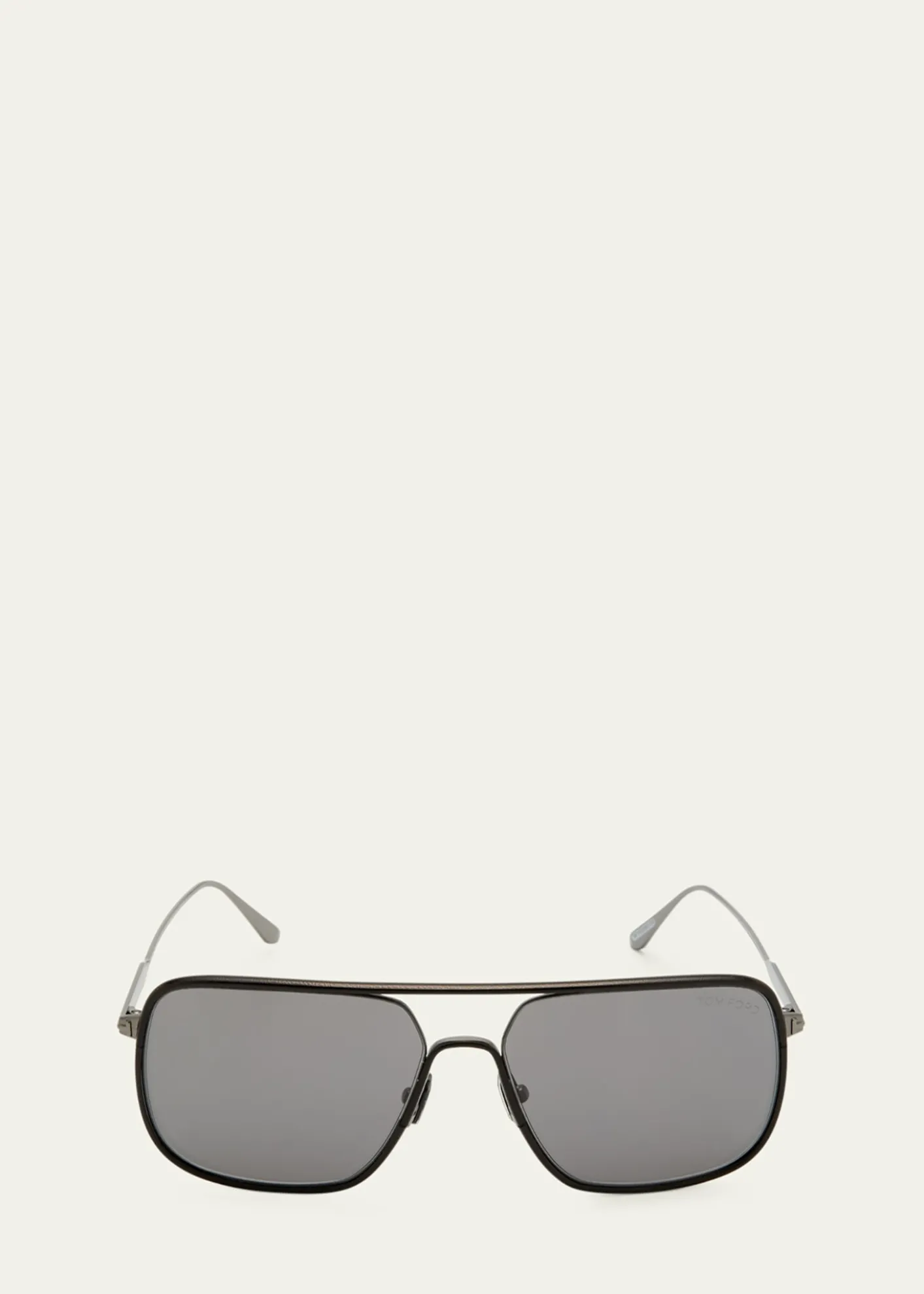 TOM FORDMen's Cliff Metal & Leather Aviator Sunglasses