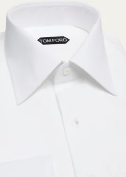 TOM FORDMen's Cotton Piqué Dress Shirt with French Cuffs