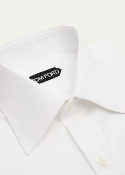 TOM FORDMen's Cotton Point-Collar Dress Shirt