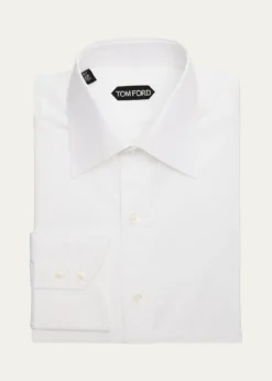 TOM FORDMen's Cotton Point-Collar Dress Shirt