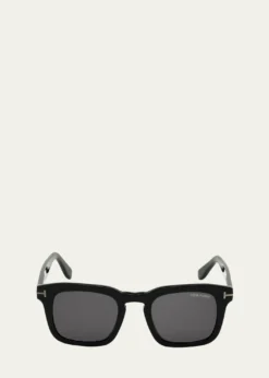 TOM FORDMen's Dax Square Solid Acetate Sunglasses