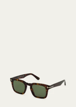 TOM FORDMen's Dax Square Tortoiseshell Sunglasses