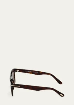 TOM FORDMen's Dax Square Tortoiseshell Sunglasses