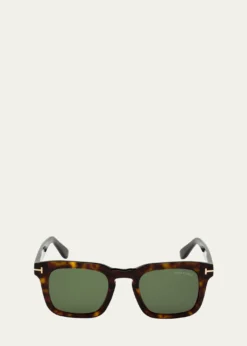 TOM FORDMen's Dax Square Tortoiseshell Sunglasses