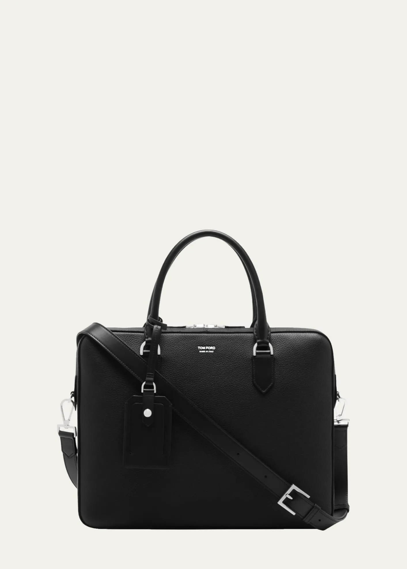 TOM FORDMen's Elliot Large Briefcase in Grained Leather