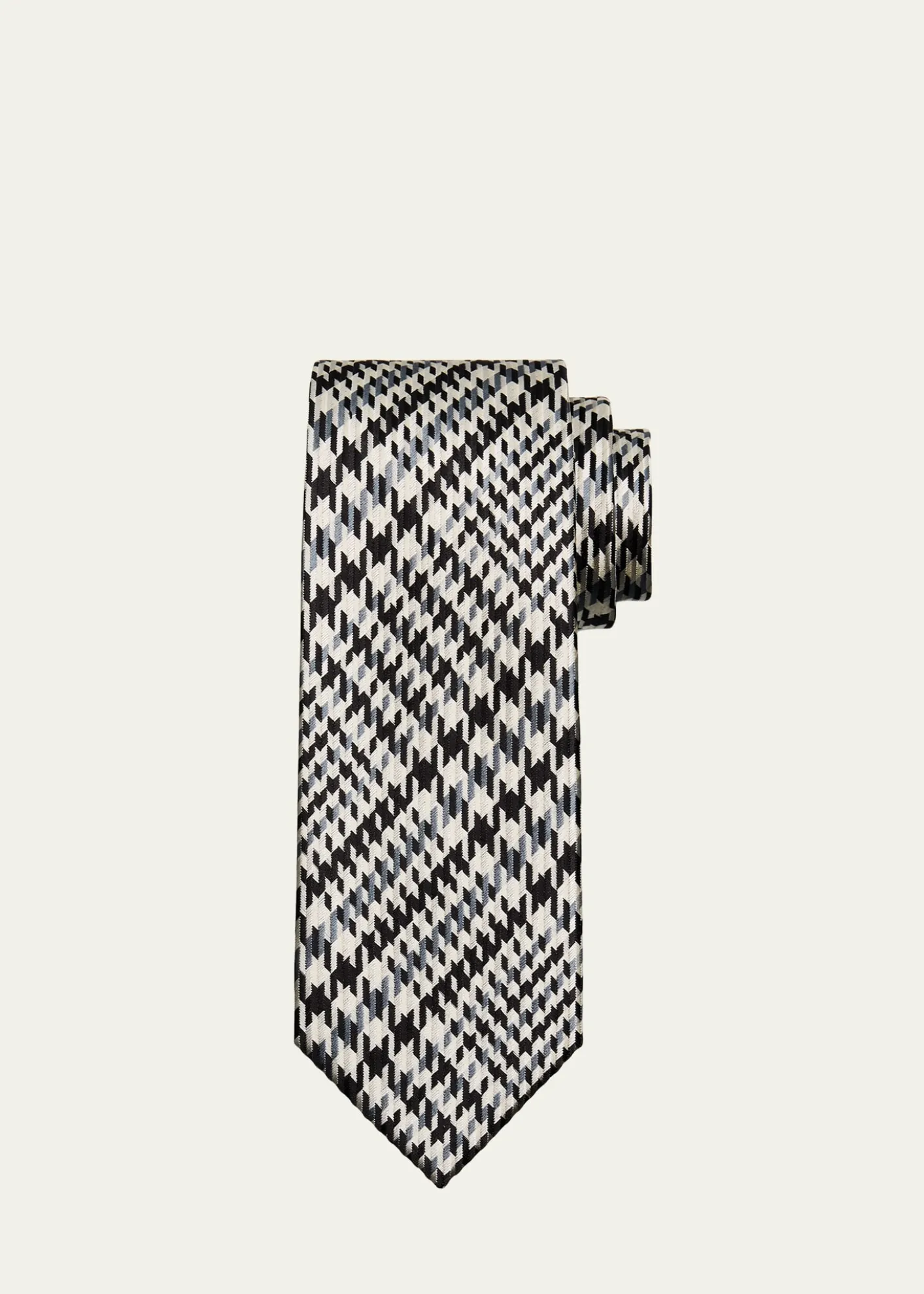 TOM FORDMen's Exploded Prince of Wales Check Silk Tie