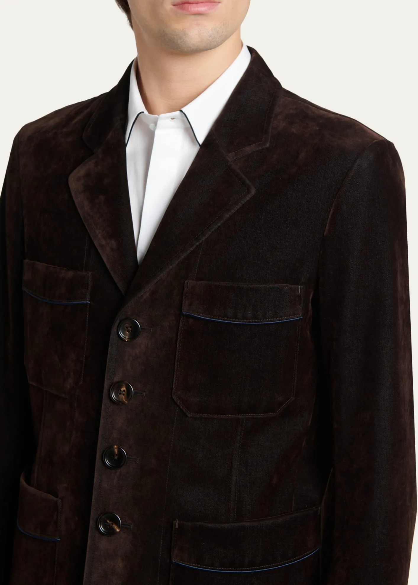 TOM FORDMen's Flocked Cotton Blend Patch Pocket Blazer