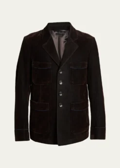 TOM FORDMen's Flocked Cotton Blend Patch Pocket Blazer