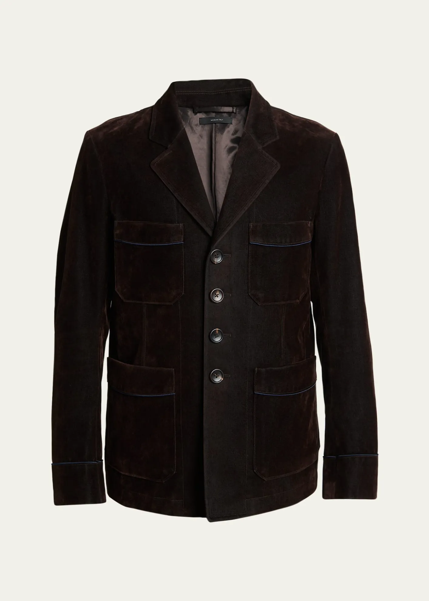 TOM FORDMen's Flocked Cotton Blend Patch Pocket Blazer