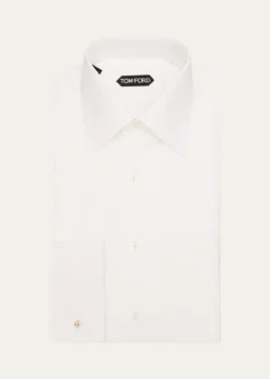 TOM FORDMen's French Cuff Pleated Dress Shirt