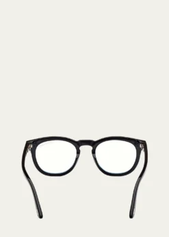 TOM FORDMen's FT5993-BM Round Blue-Block Optical Frames with Magnetic Sunglasses Clip