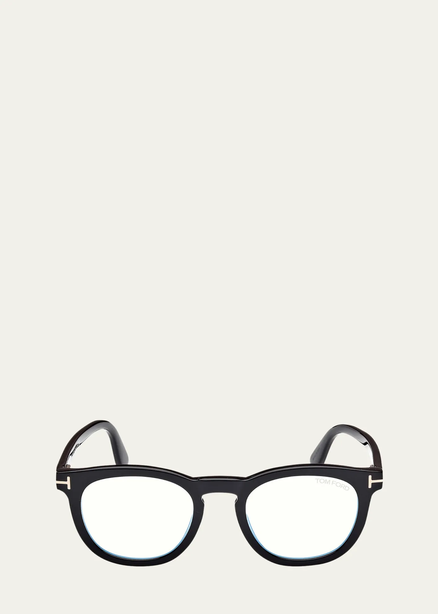 TOM FORDMen's FT5993-BM Round Blue-Block Optical Frames with Magnetic Sunglasses Clip