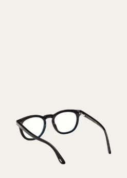 TOM FORDMen's FT5993-BM Round Blue-Block Optical Frames with Magnetic Sunglasses Clip