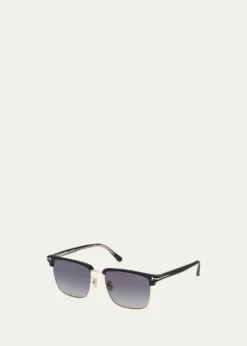 TOM FORDMen's FT0997-Hudson Half-Rim Square Sunglasses