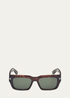 TOM FORDMen's FT1203M Acetate Rectangle Sunglasses