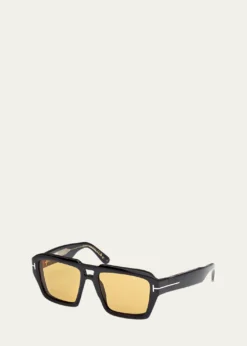 TOM FORDMen's FT1202M Acetate Rectangle Sunglasses