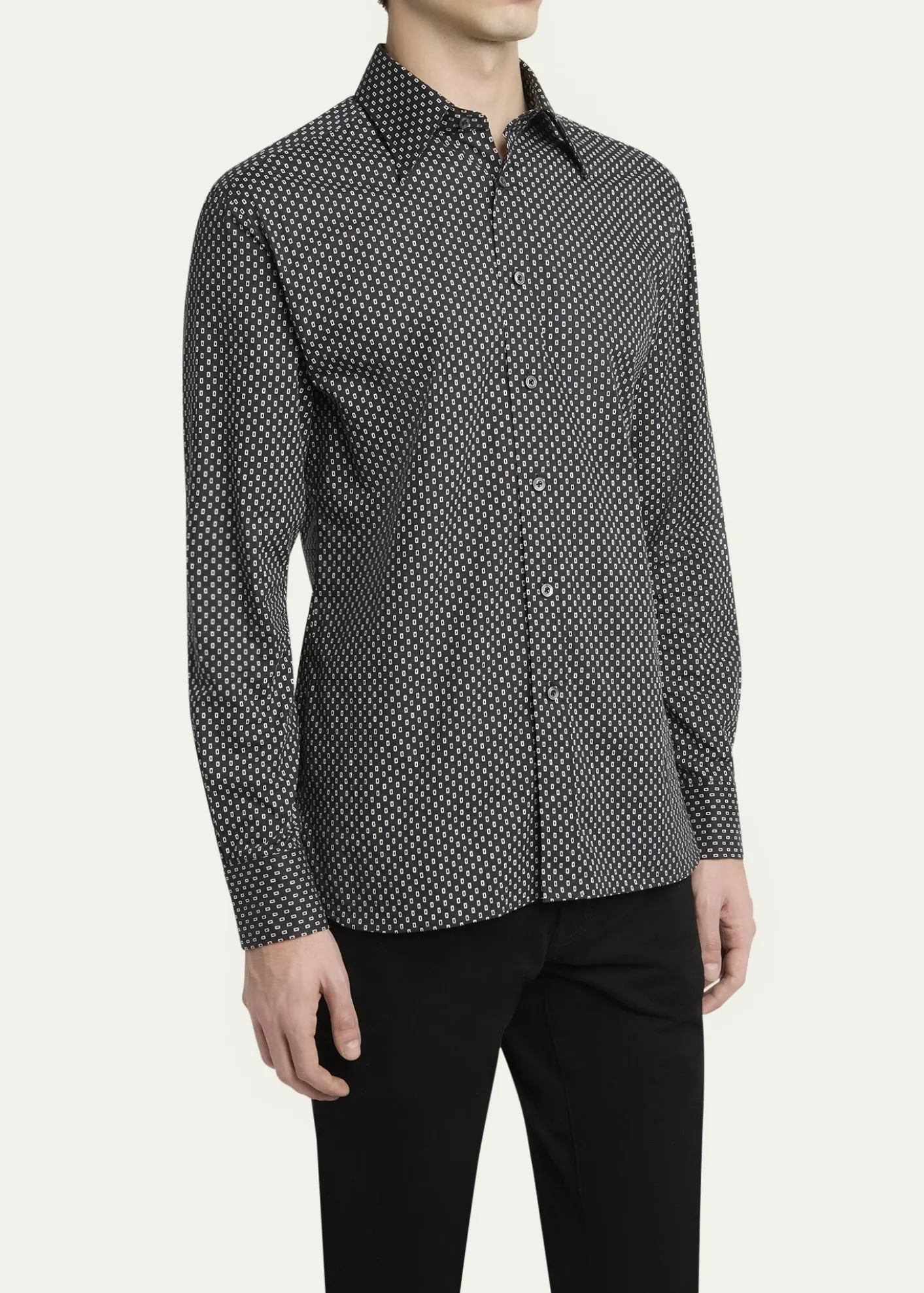 TOM FORDMen's Geometric Cotton Voile Sport Shirt