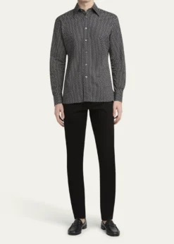TOM FORDMen's Geometric Cotton Voile Sport Shirt