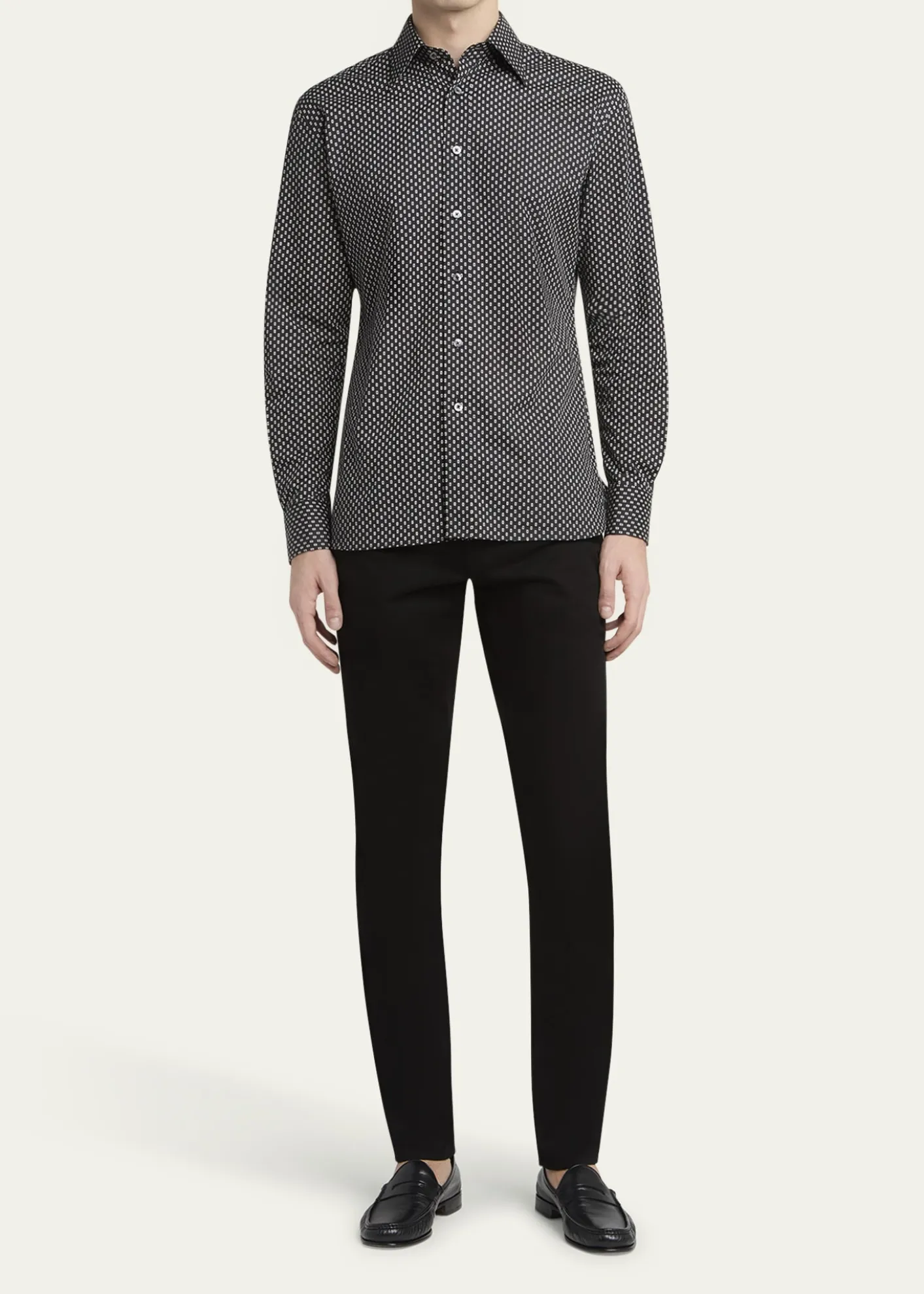 TOM FORDMen's Geometric Cotton Voile Sport Shirt