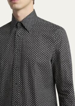 TOM FORDMen's Geometric Cotton Voile Sport Shirt